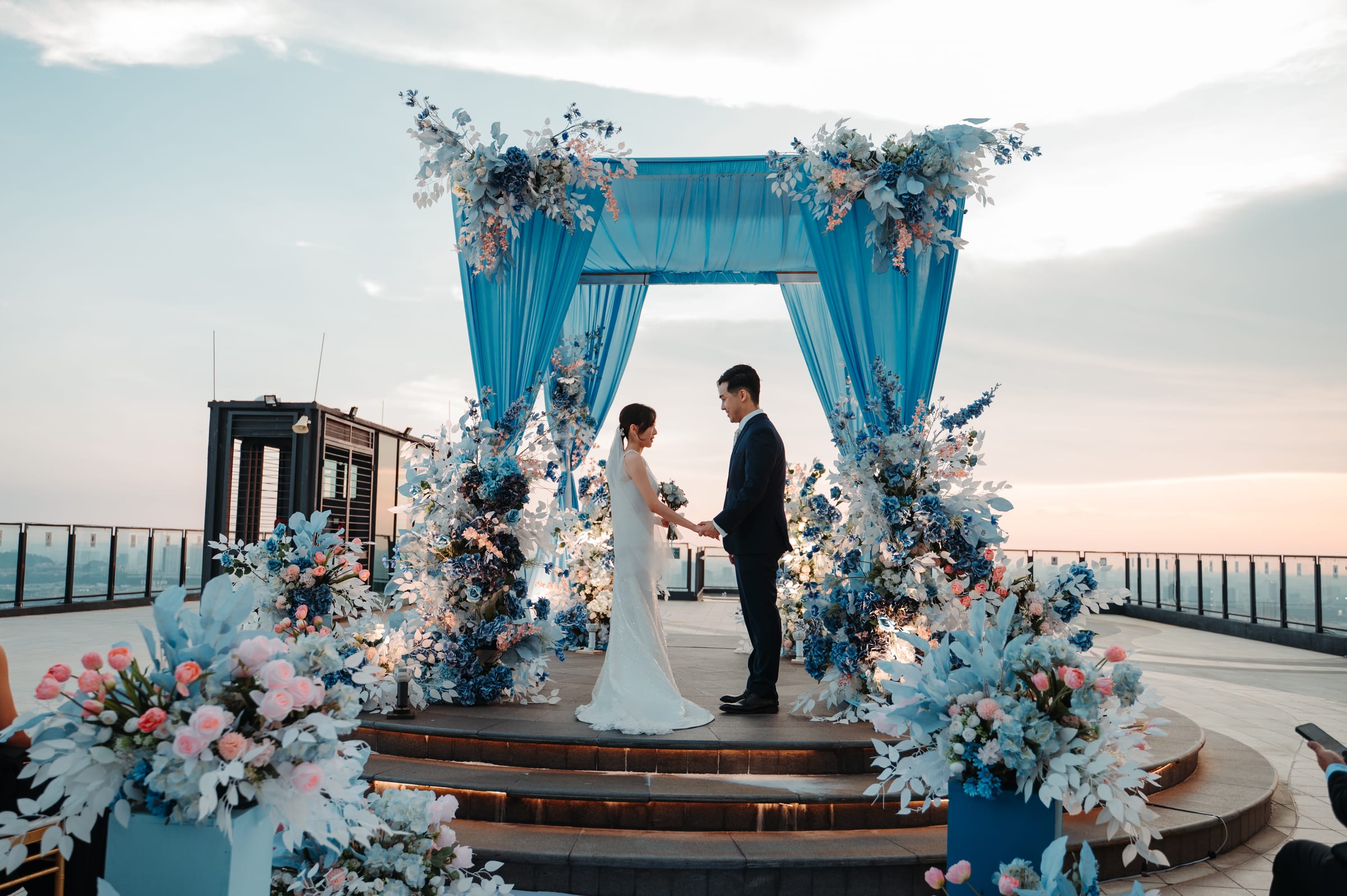 Wedding ceremony on Sky Deck rooftop at W. in the Sky KL